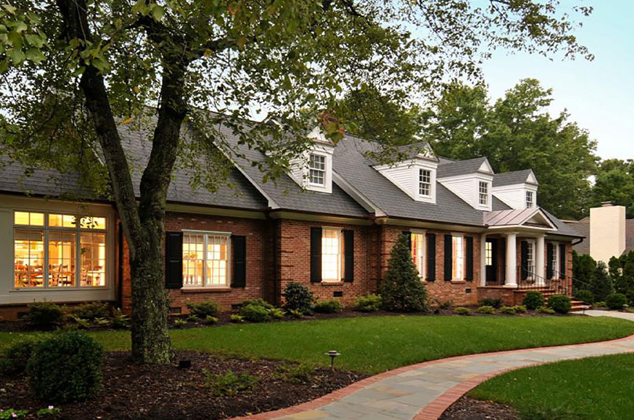 exterior of custom single story brick high country home