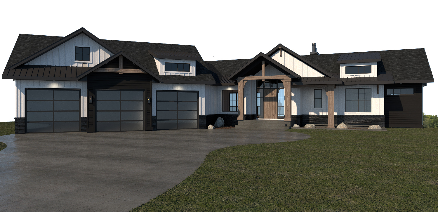 3d rendering drawings of a new home residence at jackfish lake