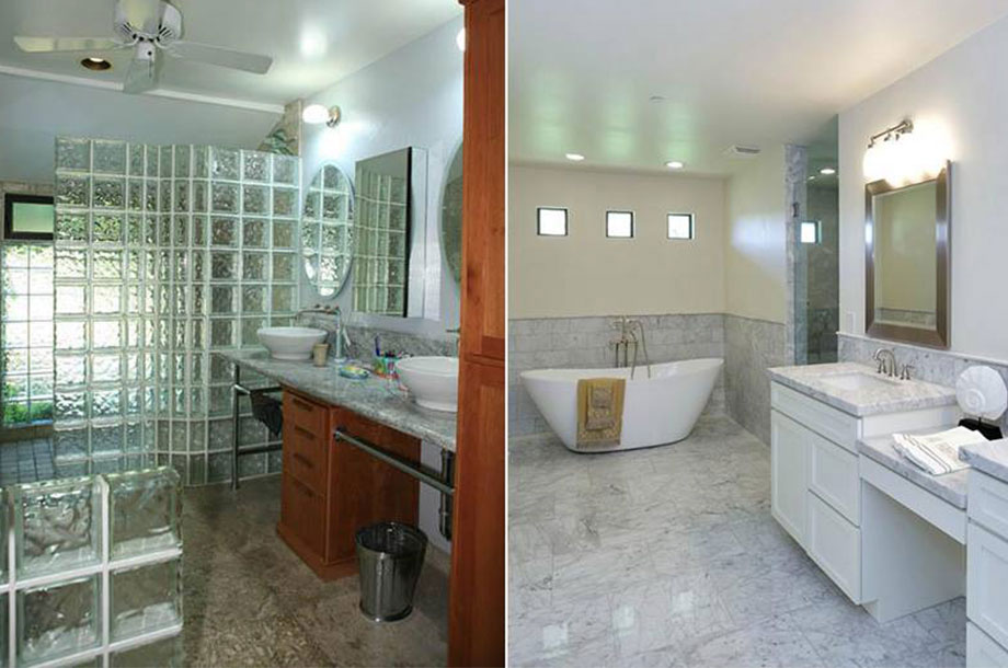 Before and After of Modernized Bathroom