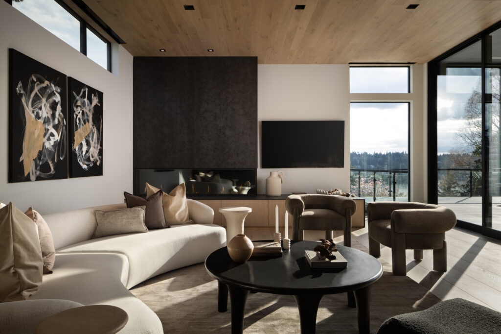 designer home on Lake Washington with an open floor plan built by Alair Homes Kirkland