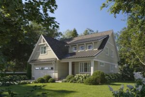 net-zero energy modern farmhouse under construction by a custom home builder in alexandria, va