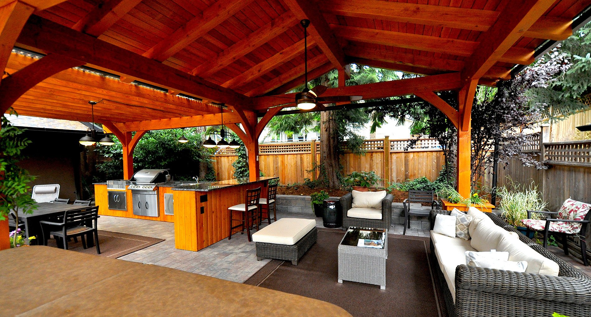 Cedar Timber Outdoor Kitchen