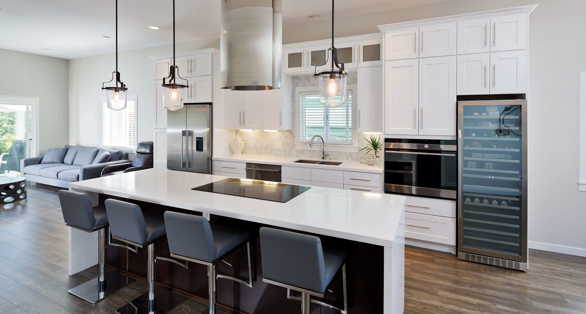 interior open concept kitchen and dining area