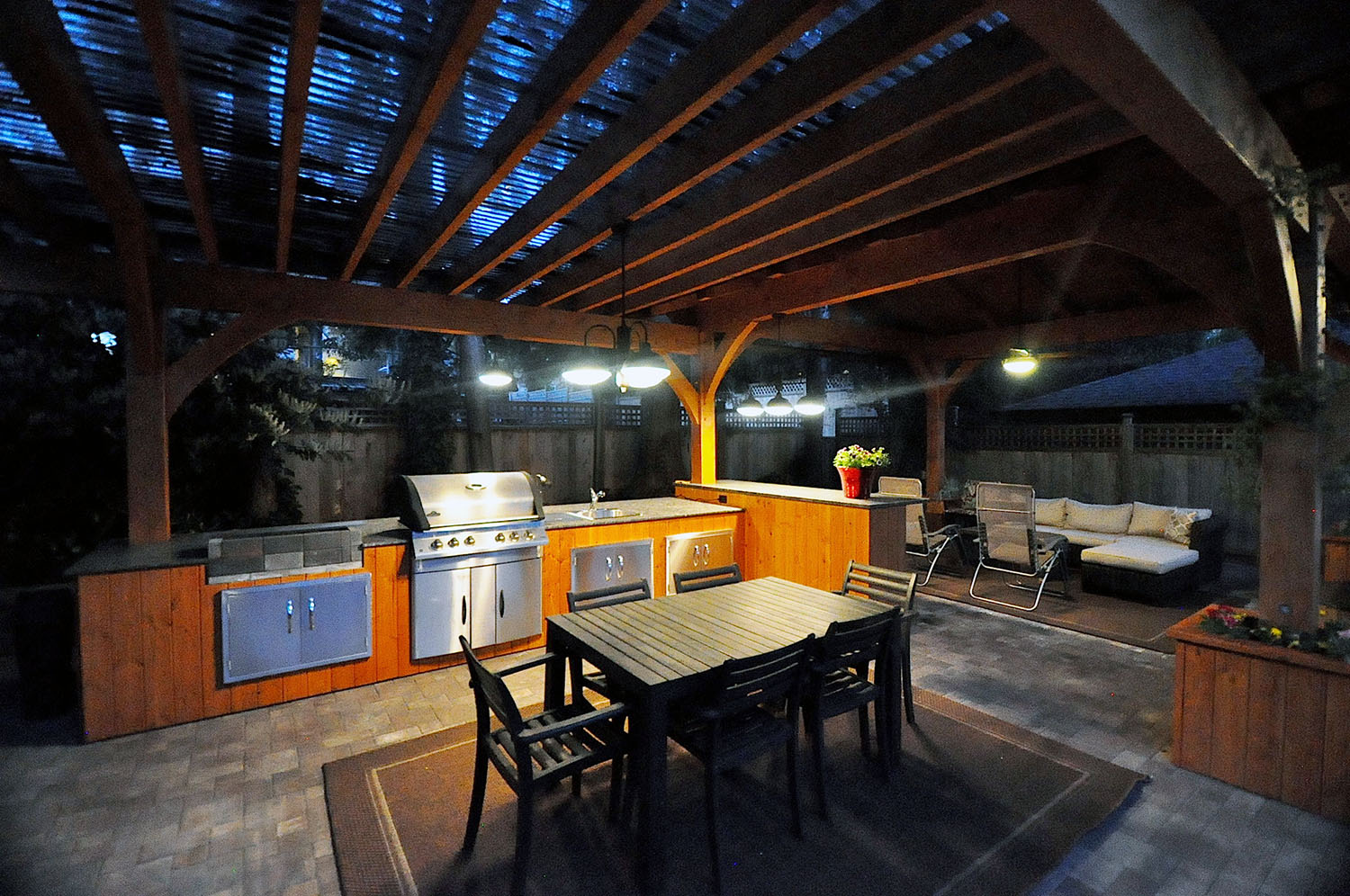 Cedar Timber Pavilion Outdoor Kitchen | Chilliwack